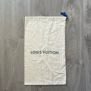 Louis Vuitton Cream Dust Bag with Blue Accents